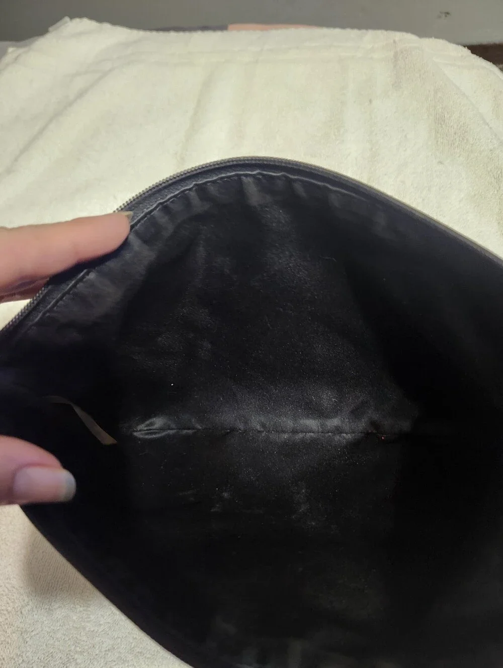 Coach Black Leather Patch Interior Zip Pouch